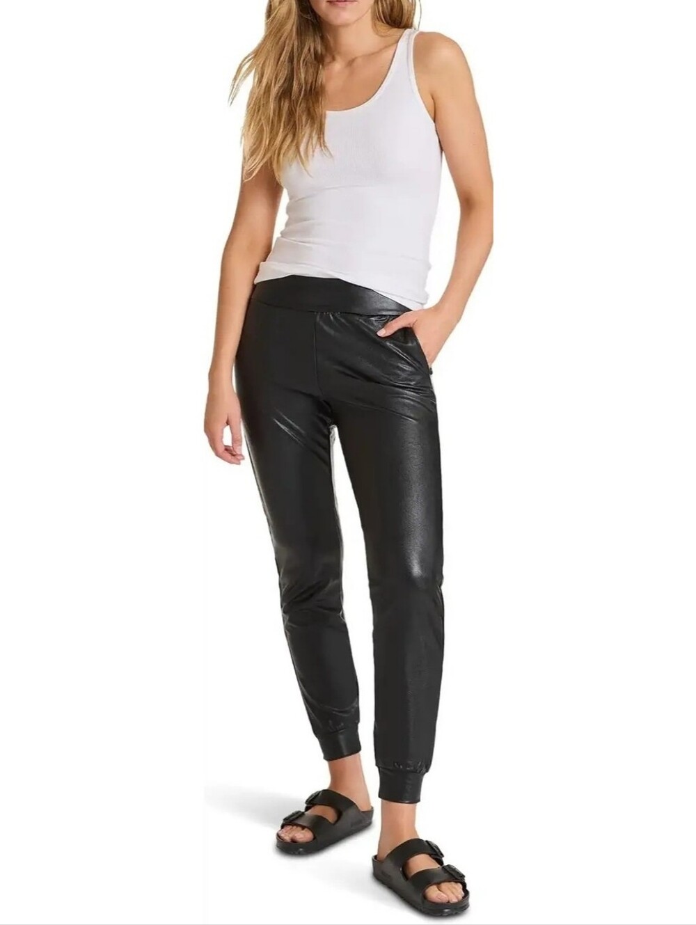 Commando Faux Leather Jogger Pants Black Size S